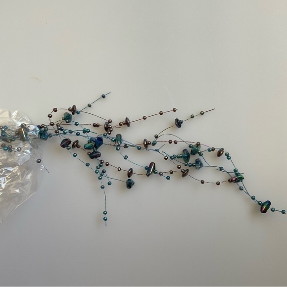 SULLIVANS IRIDESCENT BEADED GARLAND TURQIOUS AND PURPLE ORNAMENTS - Picture 6 of 16